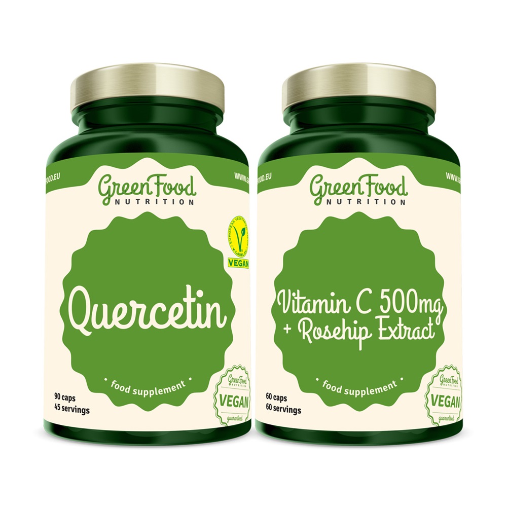 GreenFood Nutrition Quercetin + Vitamin C 500 mg dvojbalení 90+60 kapslí GreenFood Nutrition
