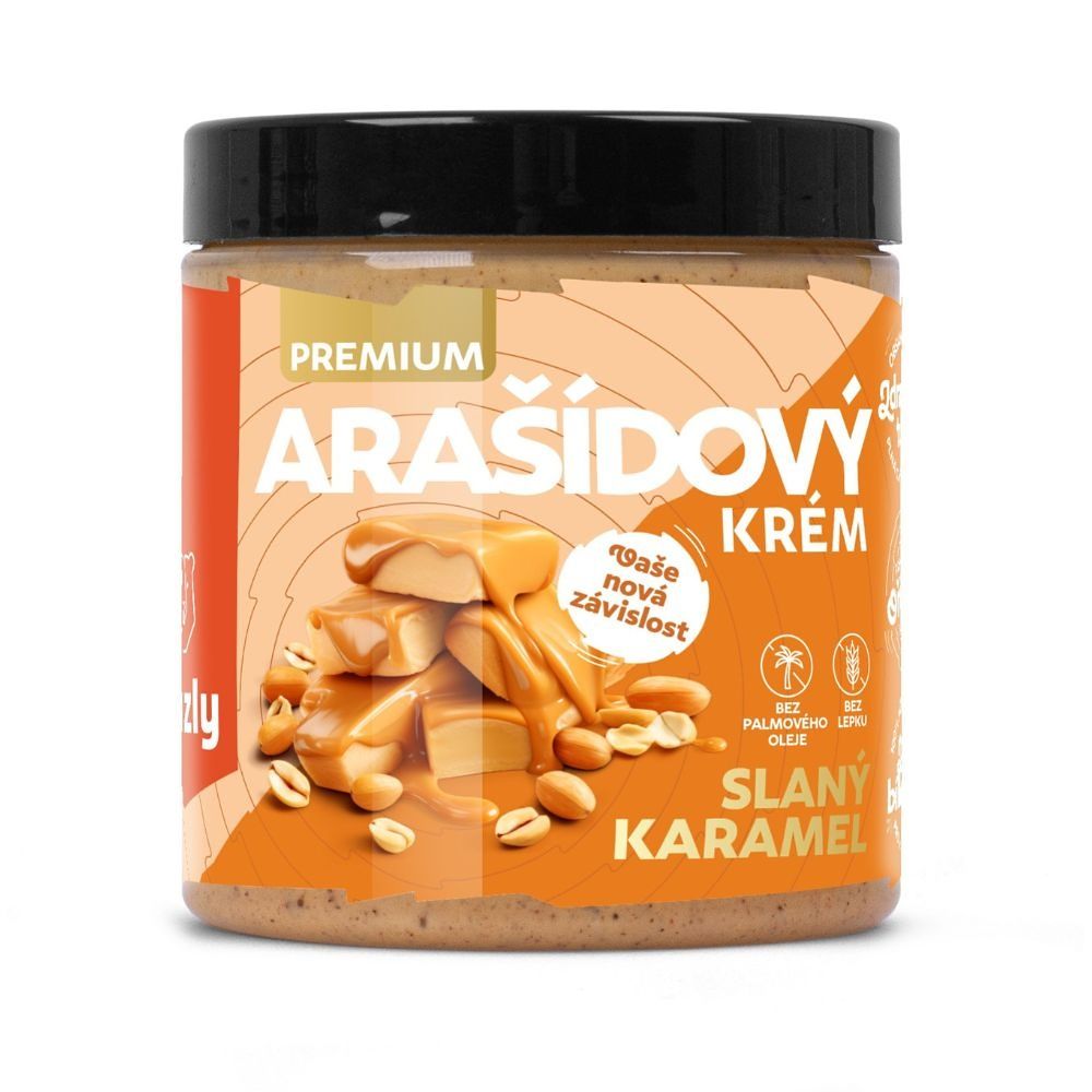 Grizly Arašídový krém slaný karamel premium 250 g Grizly