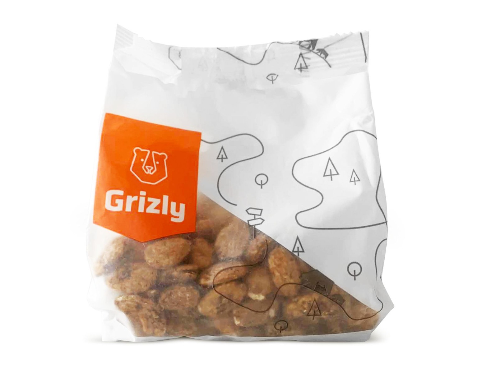 Grizly Mandle pražené bylinky a chilli 250 g Grizly