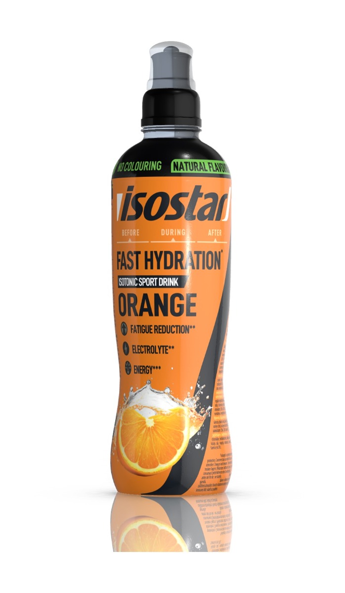 Isostar Fast Hydration pomeranč isotonický iontový nápoj 500 ml Isostar