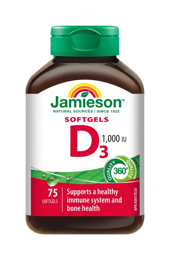 Jamieson Vitamín D3 1000 IU 75 kapslí Jamieson