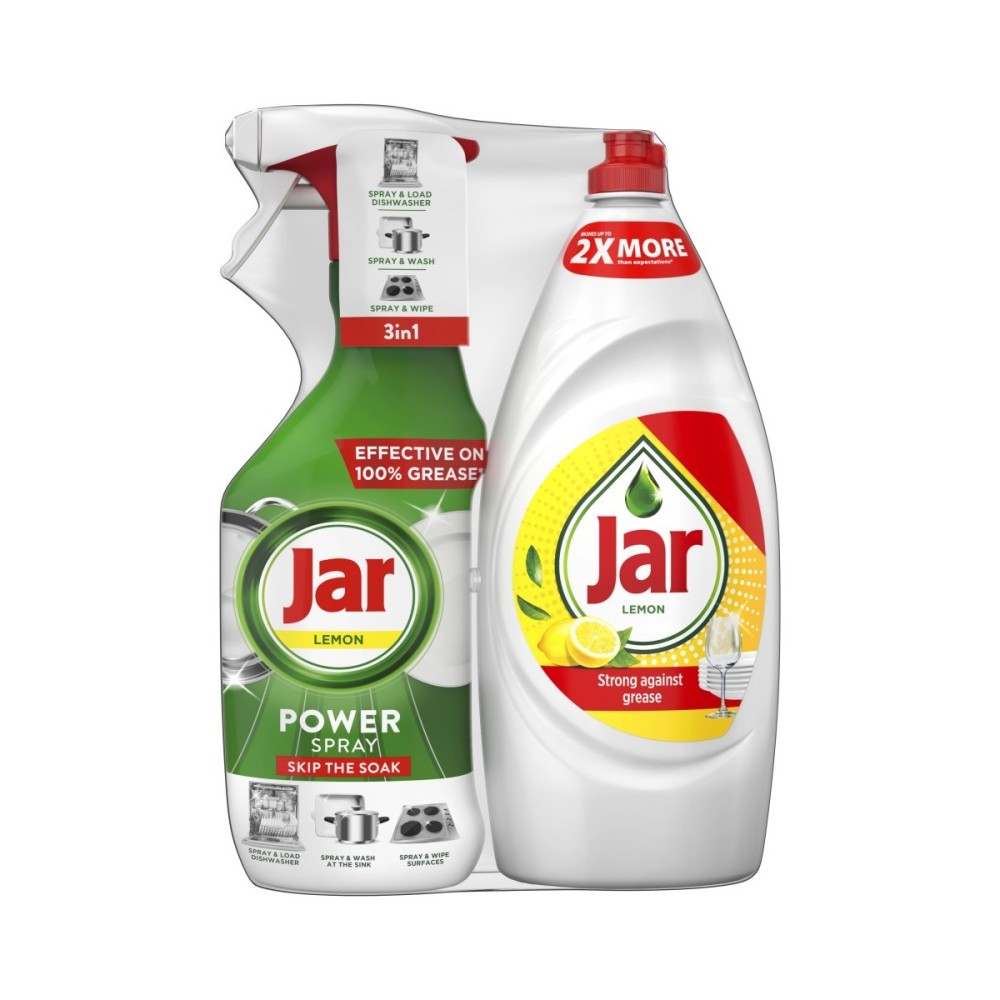 Jar Power Spray 3v1 Lemon a Prostředek na nádobí Lemon 500 + 900 ml Jar