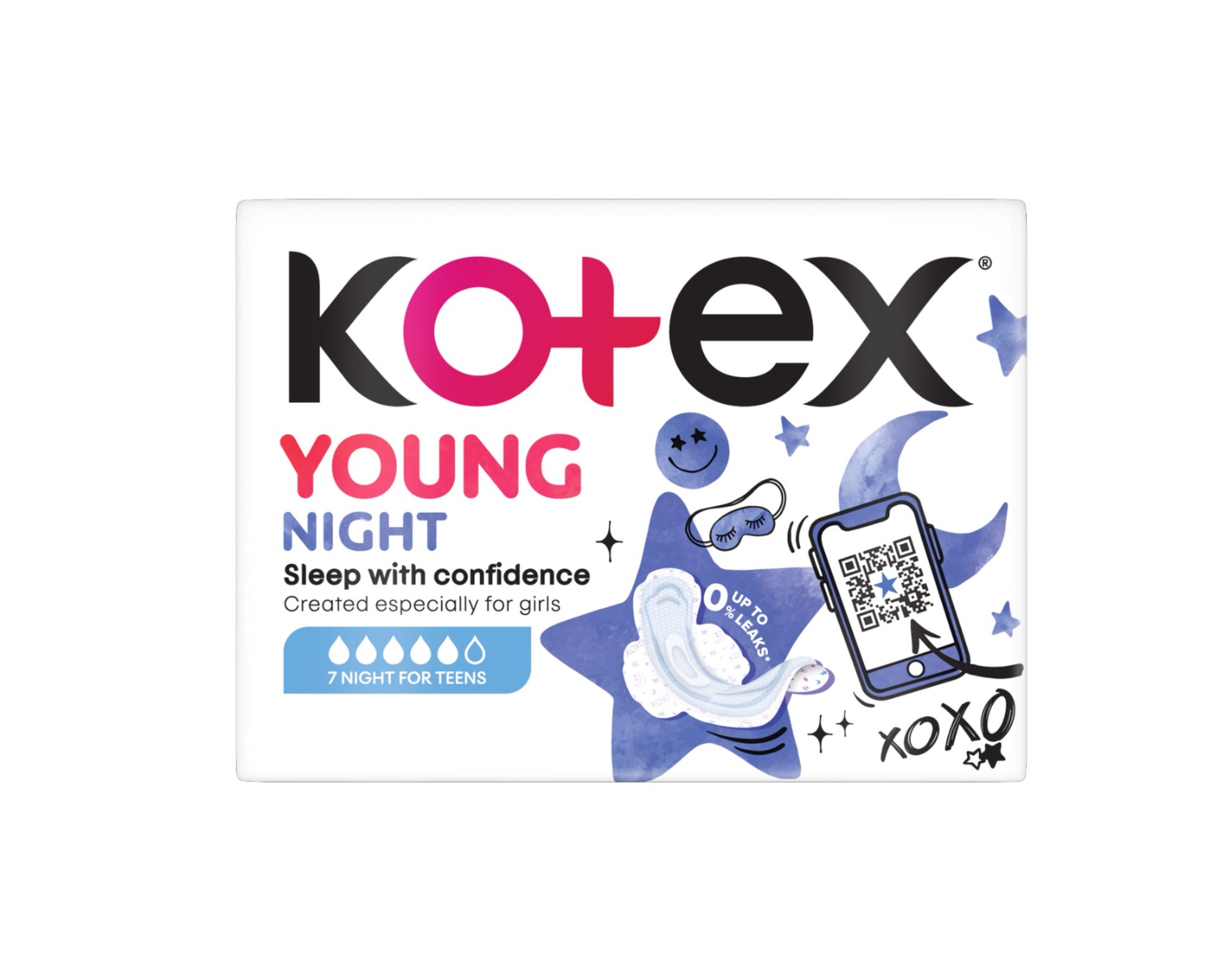 Kotex YOUNG Night vložky 7 ks Kotex