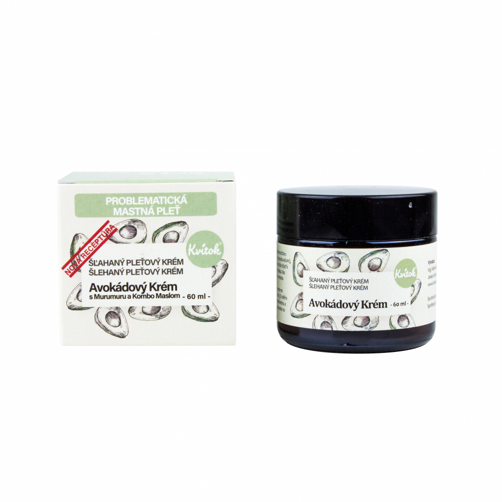 Kvitok Avokádový krém pro mastnou a problematickou pleť (60 ml) Kvitok