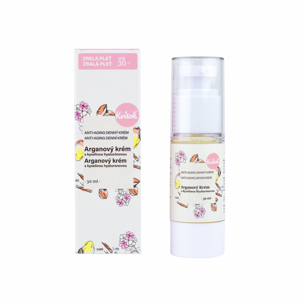 Kvitok Denní arganový krém pro zralou pleť 30+ (30 ml) Kvitok