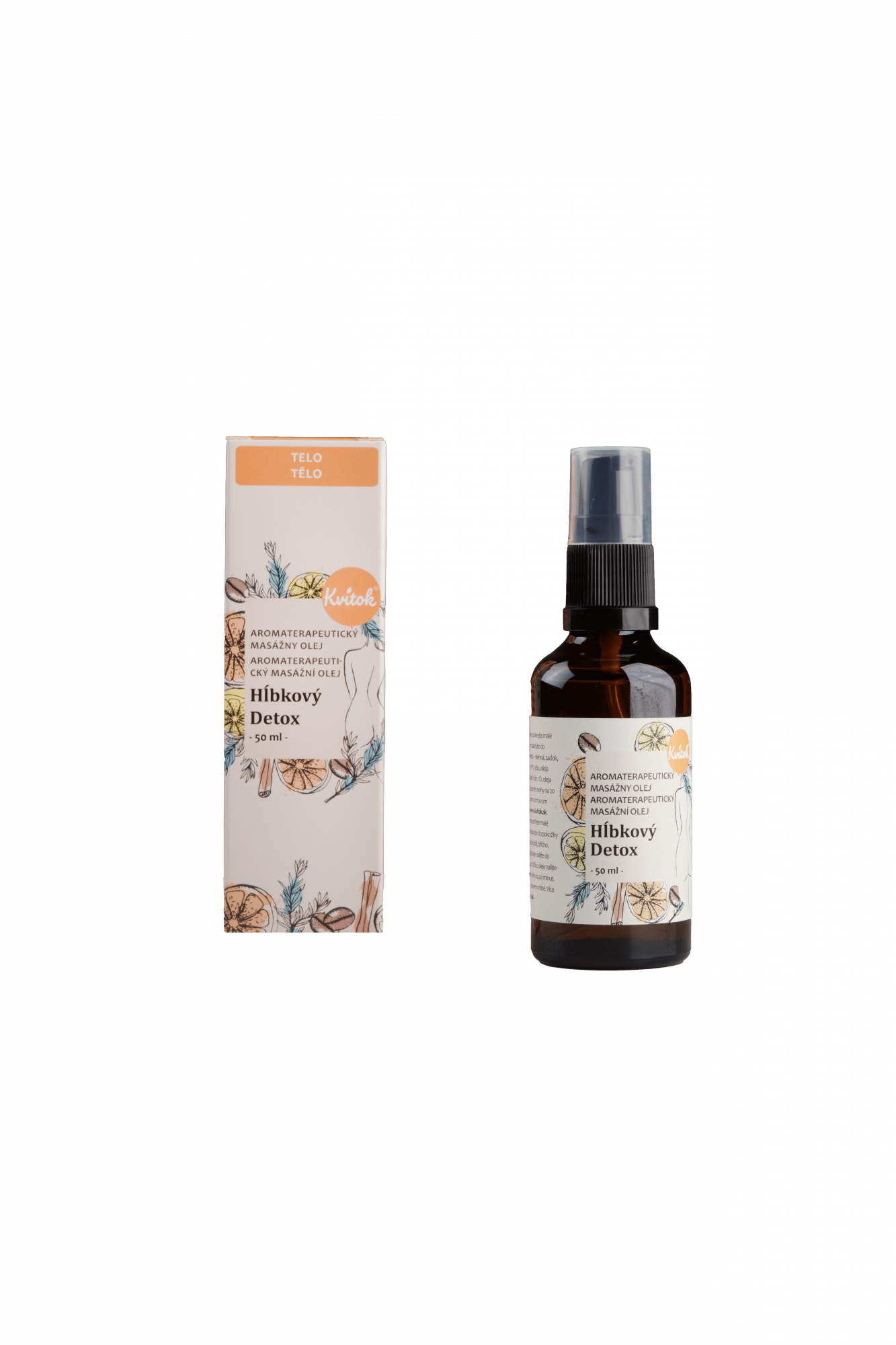 Kvitok Masážní olej proti celulitidě Hloubkový detox (50 ml) Kvitok