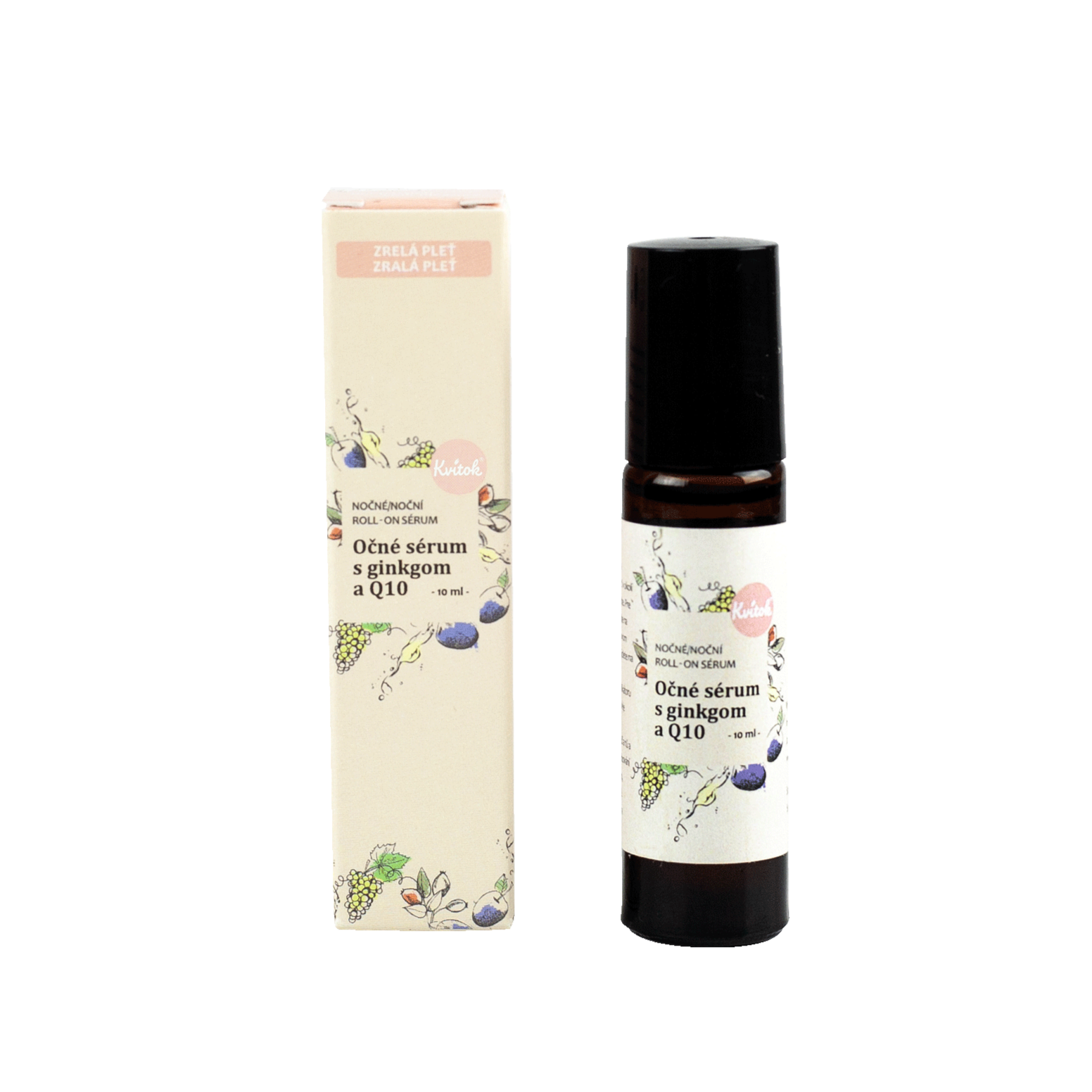 Kvitok Roll-on sérum na oční okolí s koenzymem Q10 - noční (10 ml) Kvitok