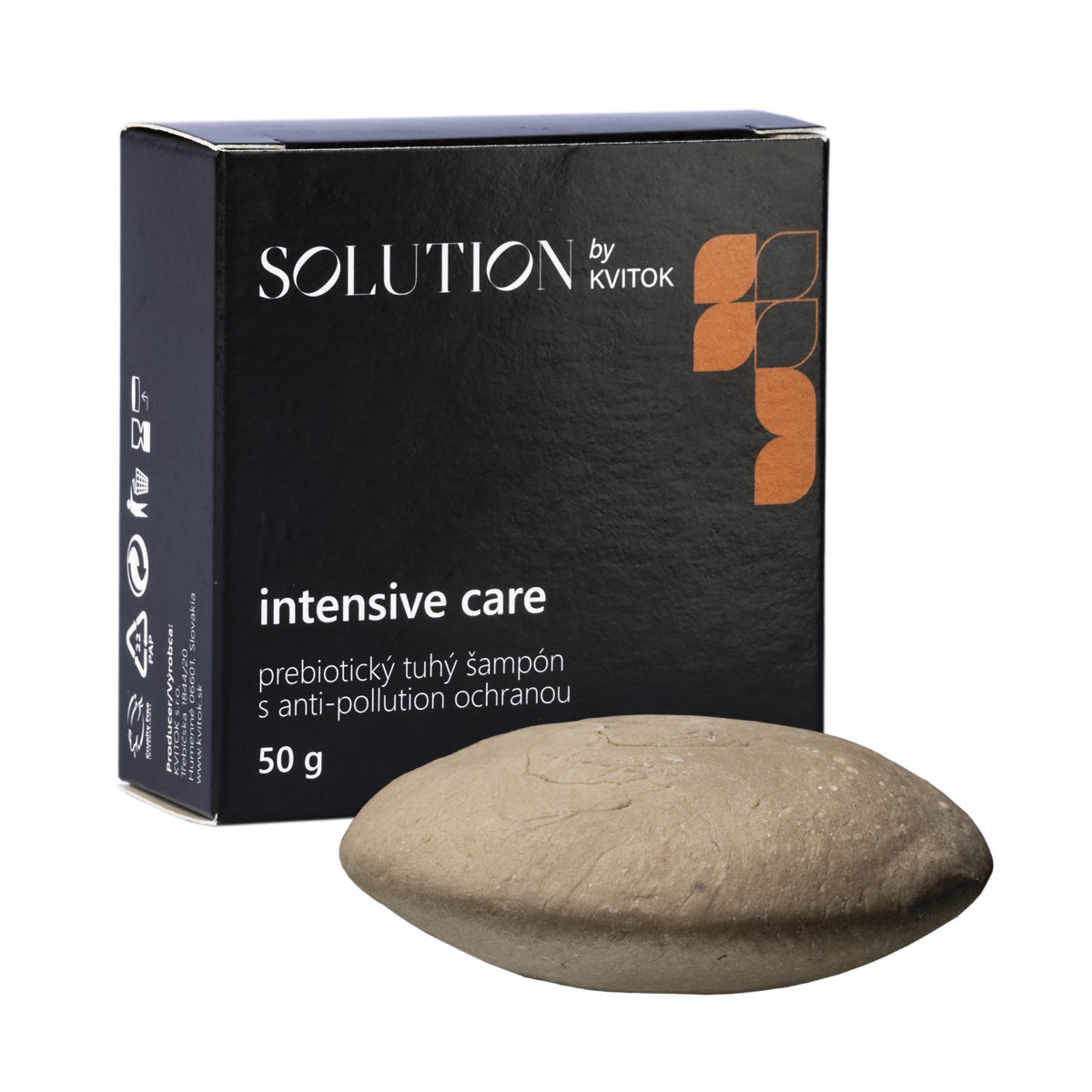 Kvitok Solution Prebiotický tuhý šampon s anti-pollution ochranou Intensive Care (50 g) Kvitok