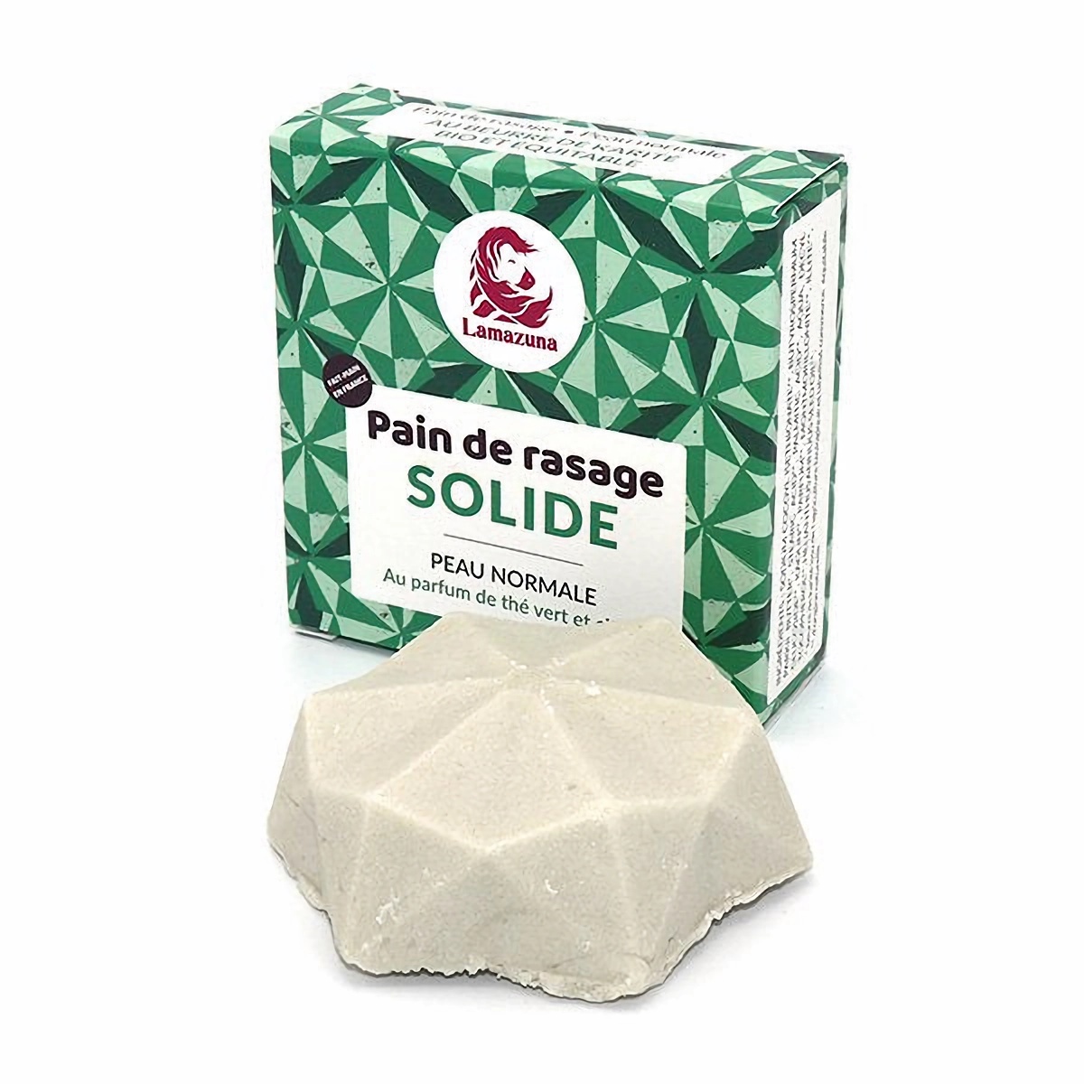 Lamazuna Tuhé mýdlo na holení - zelený čaj a citrón (55 g) Lamazuna