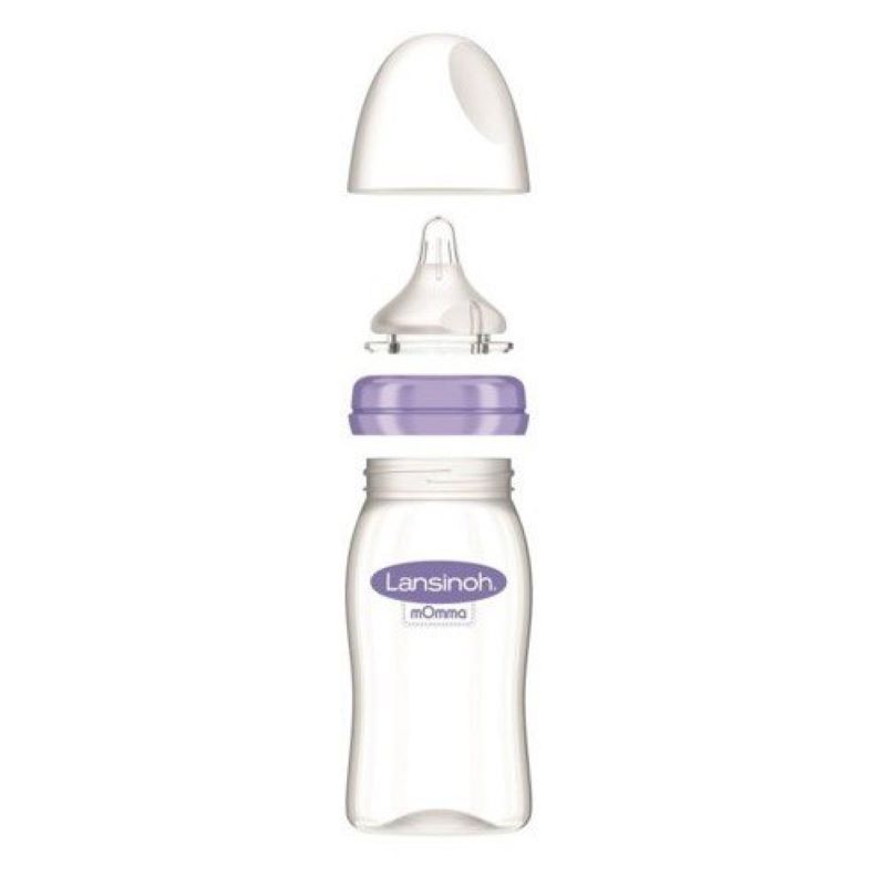 Lansinoh skleněná kojenecká láhev 240ml s NaturalWave TM savičkou (M) Lansinoh