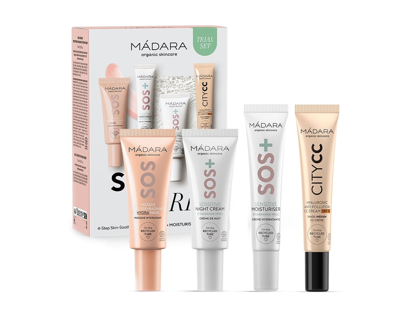 MÁDARA SOS Care Medium 4kroková sada pro zklidnění pleti 4 ks MÁDARA