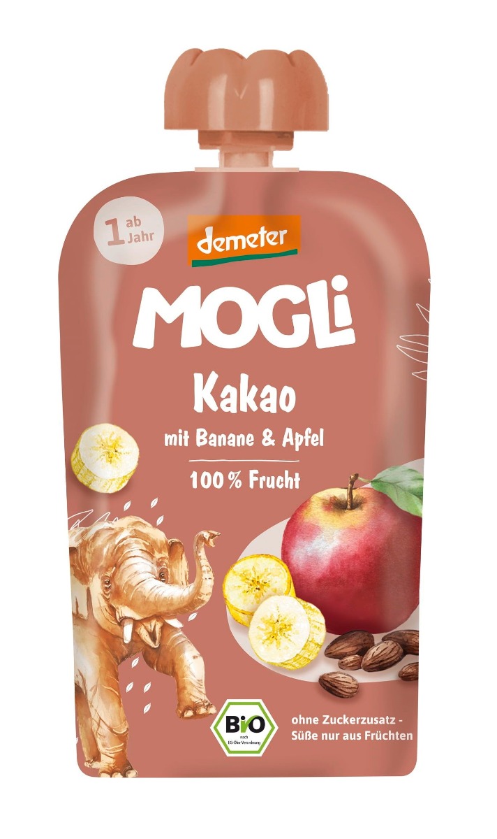 MOGLi BIO Kakaová kapsička jablko a banán 100 g MOGLi