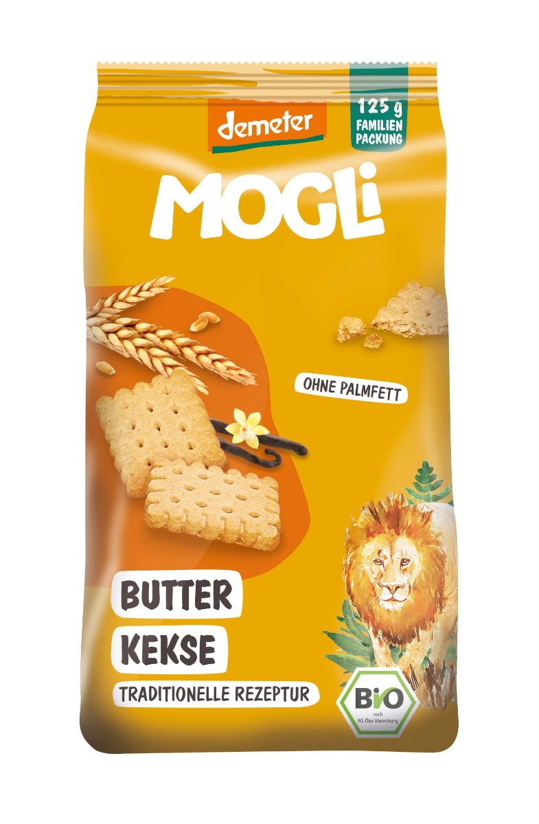 MOGLi BIO Máslové sušenky s vanilkou Bourbon 125 g MOGLi