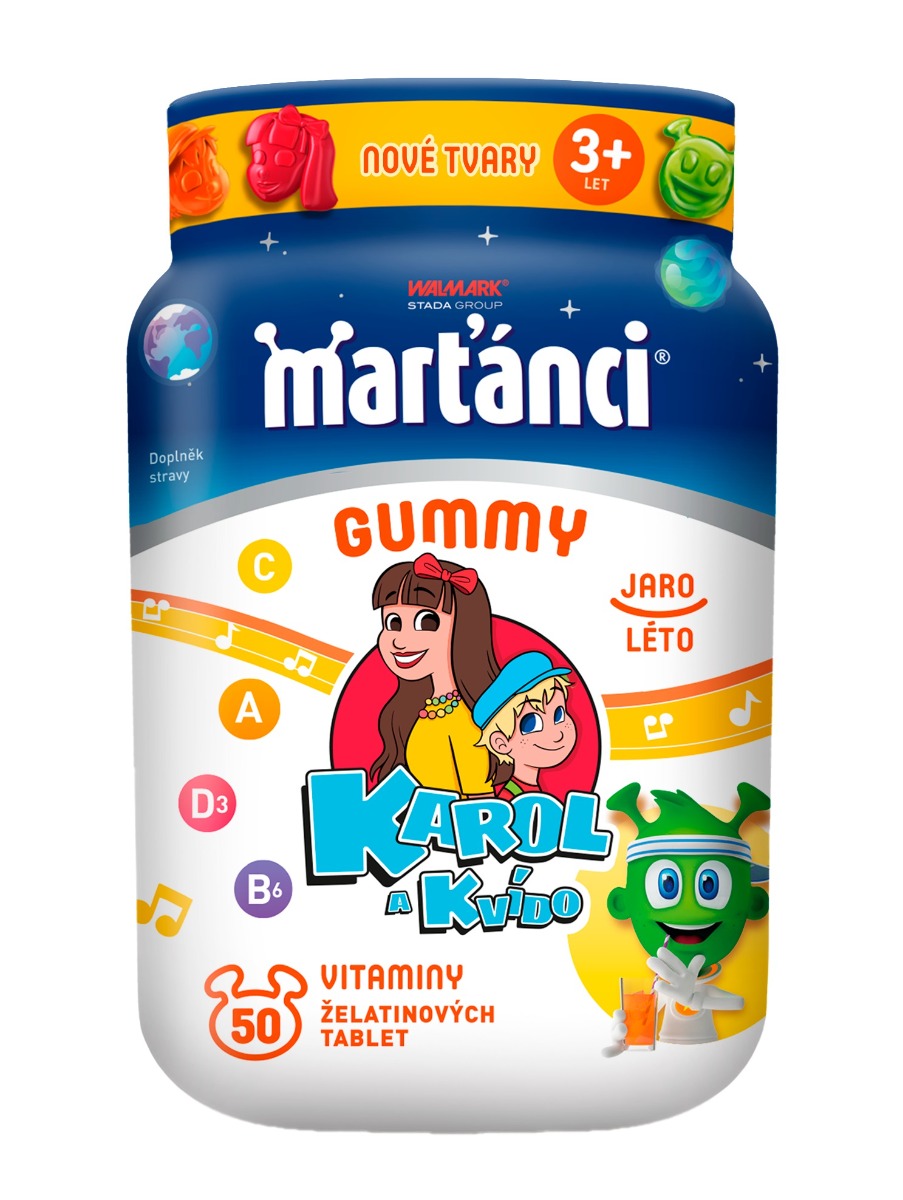Marťánci Gummy Karol a Kvído jaro-léto 50 želé tablet Marťánci
