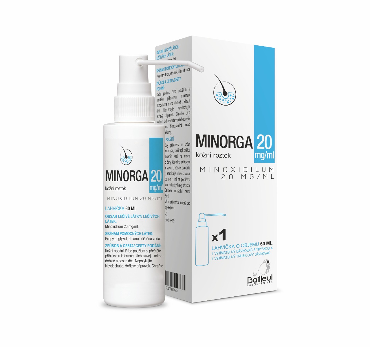 Minorga 20 mg/ml kožní roztok 60 ml Minorga