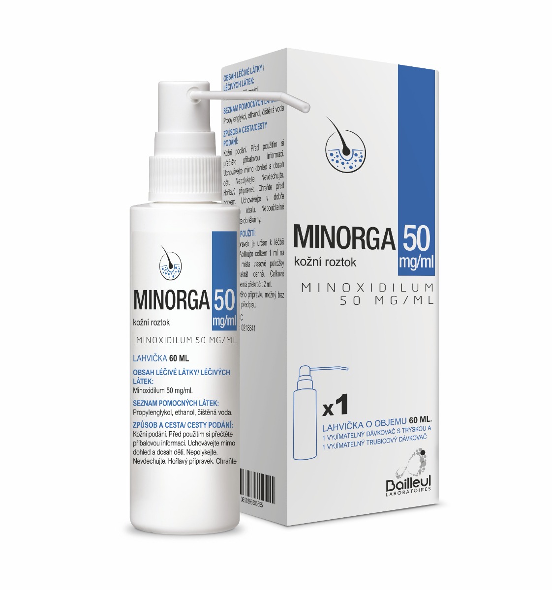Minorga 50 mg/ml kožní roztok 60 ml Minorga