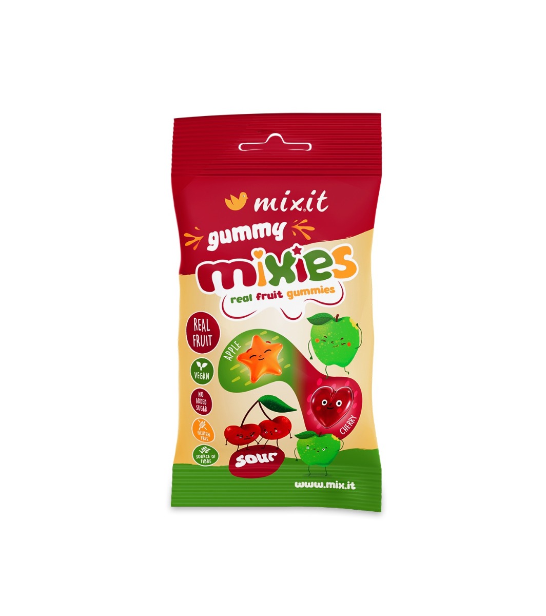 Mixit Ovocné Mixies Jablko & Třešeň přírodní želé bonbony 35 g Mixit