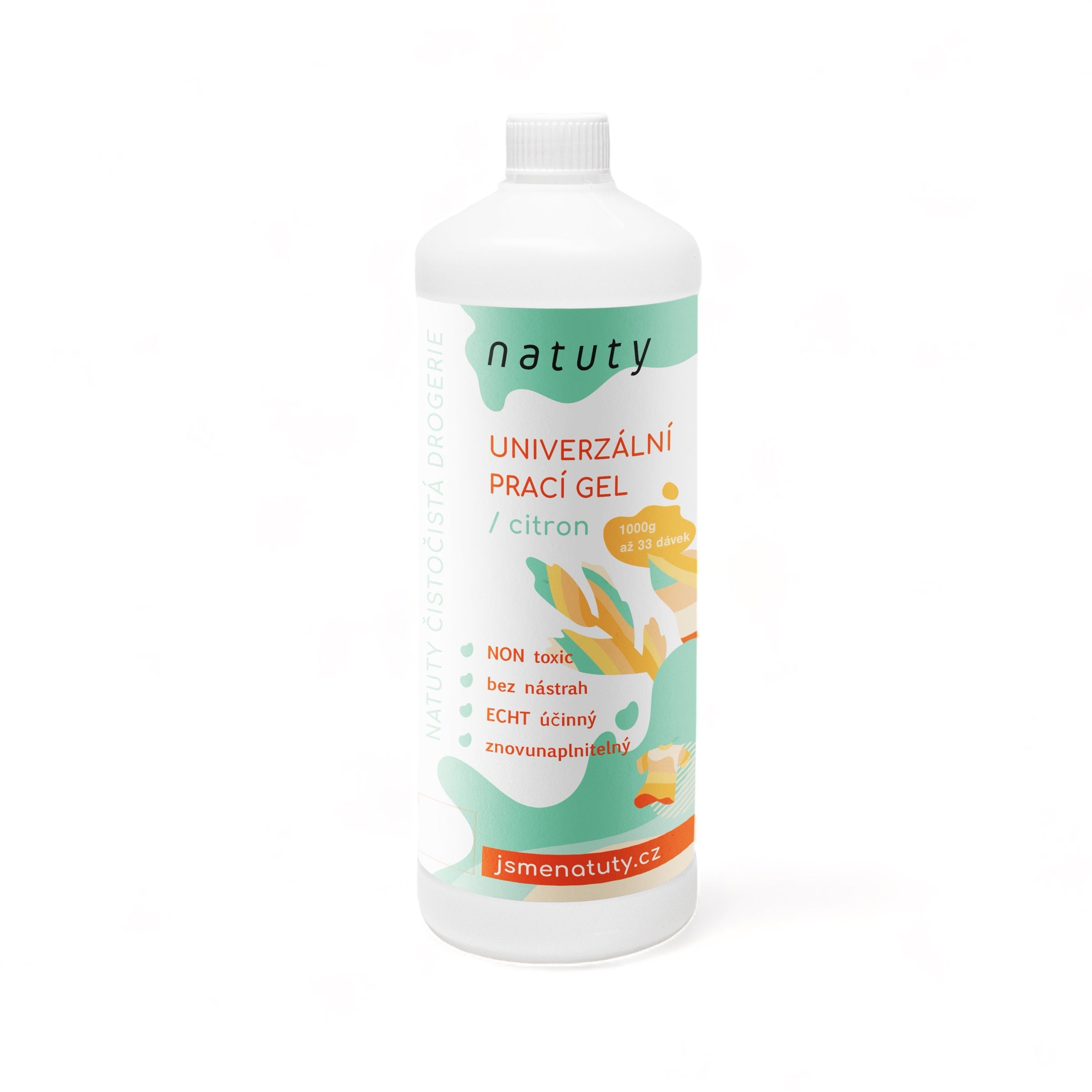 Natuty Univerzální prací gel na bílé i barevné prádlo s vůní citronu (1 l) Natuty