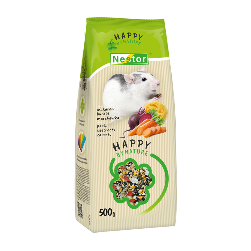 Nestor HAPPY krmivo pro potkany s nudlemi a zeleninou 500g Nestor