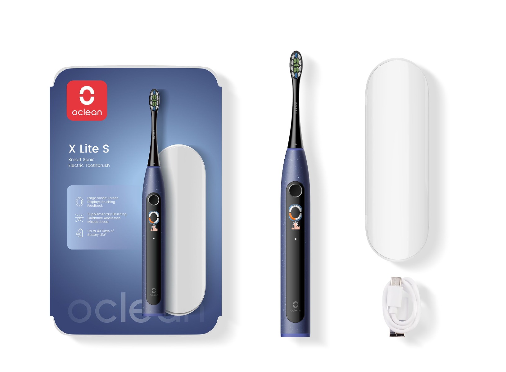 Oclean X Lite S Smart pouzdro a sonický kartáček modrý Oclean