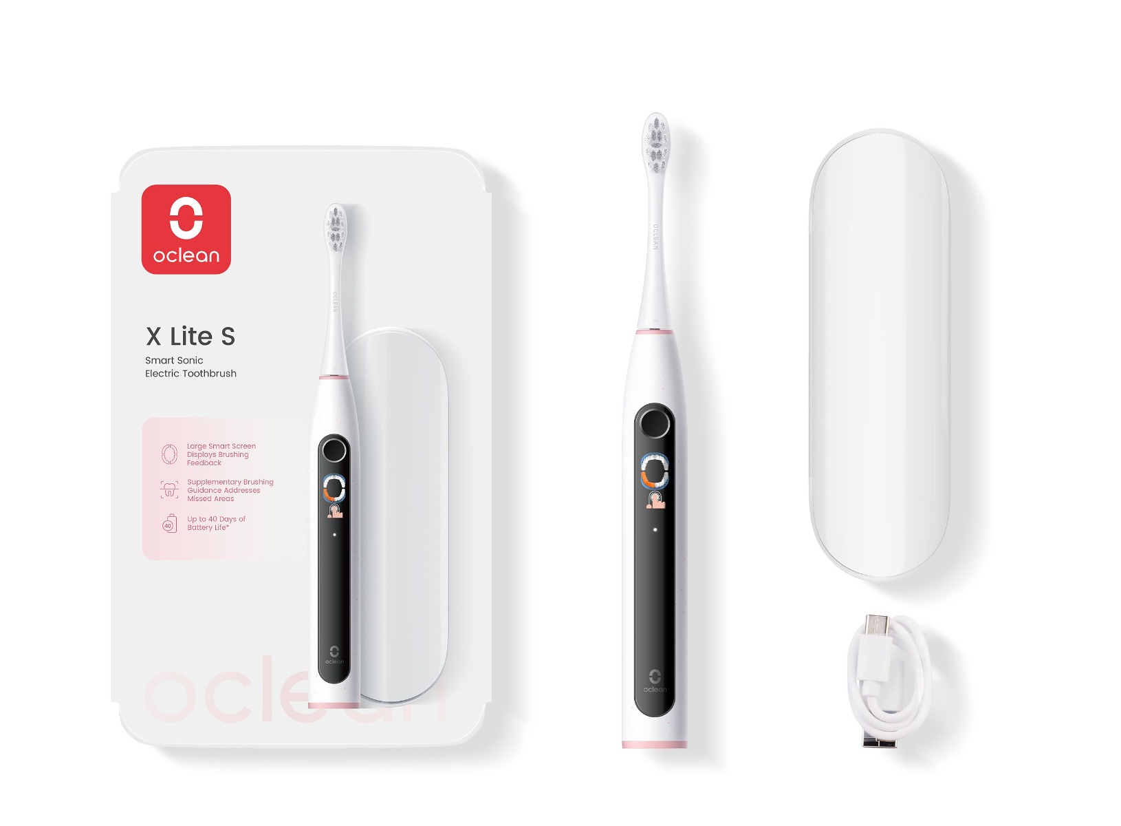 Oclean X Lite S Smart pouzdro a sonický kartáček šedý Oclean