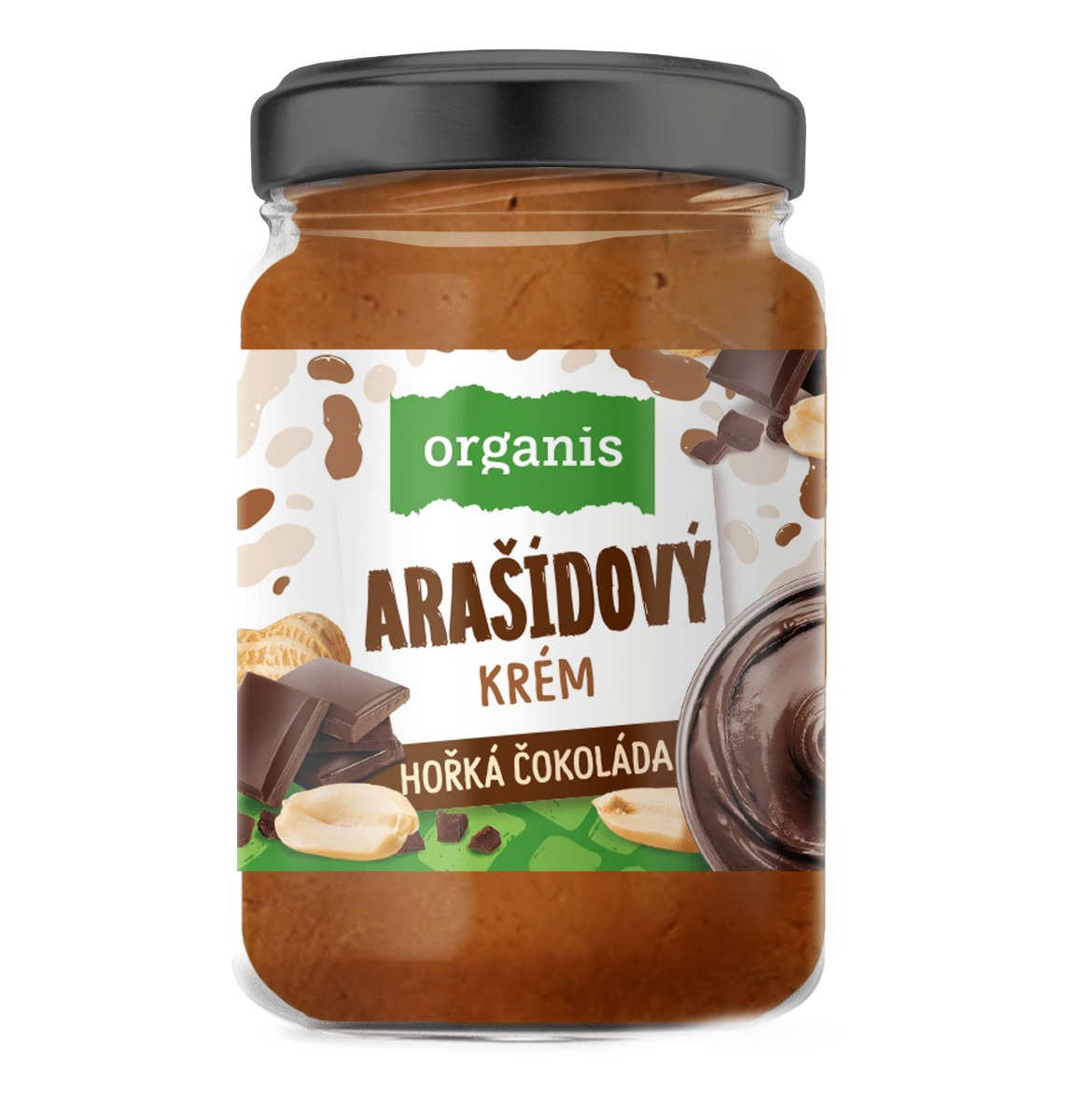 Organis Arašídový krém s hořkou čokoládou 920 g Organis