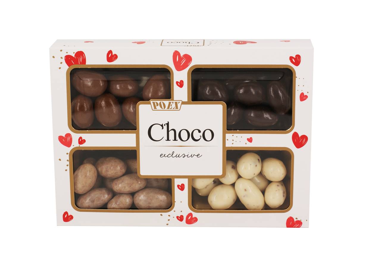 POEX Choco exclusive směs mandlí v čokoládách 200 g POEX