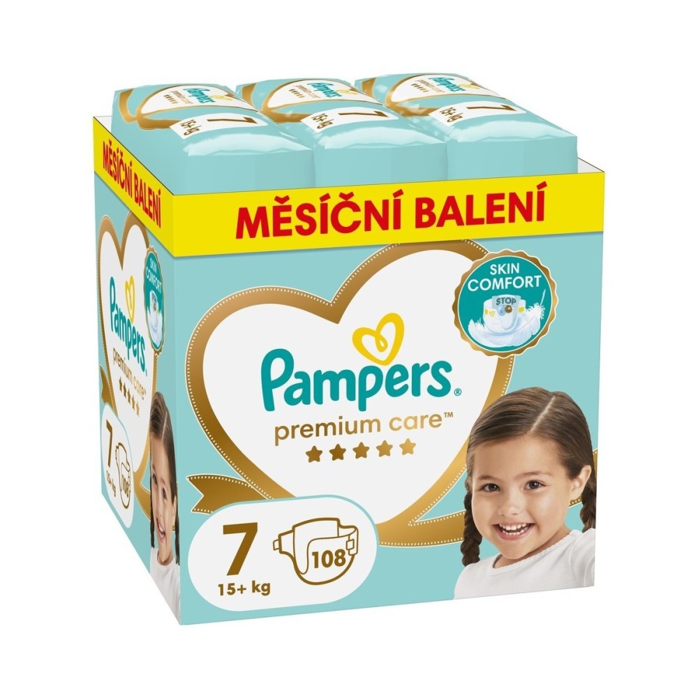 Pampers Premium Care vel. 7 15+ kg dětské pleny 108 ks Pampers