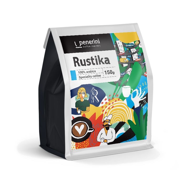 Penerini Rustika 100% arabika zrnková káva 150 g Penerini
