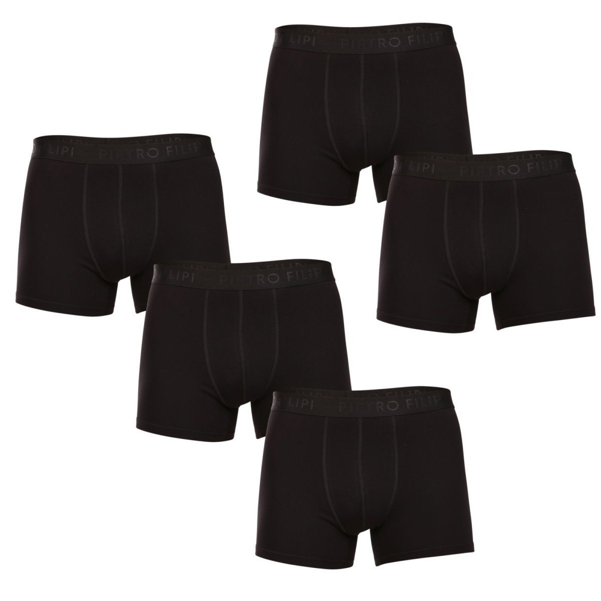 Pietro Filipi 5PACK pánské boxerky černé (5BCL001) XXL Pietro Filipi