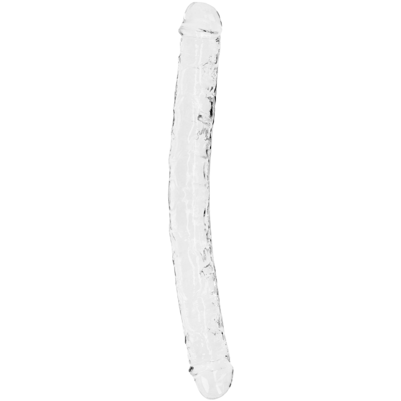 RealRock Oboustranné dildo Crystal Clear 34 cm RealRock