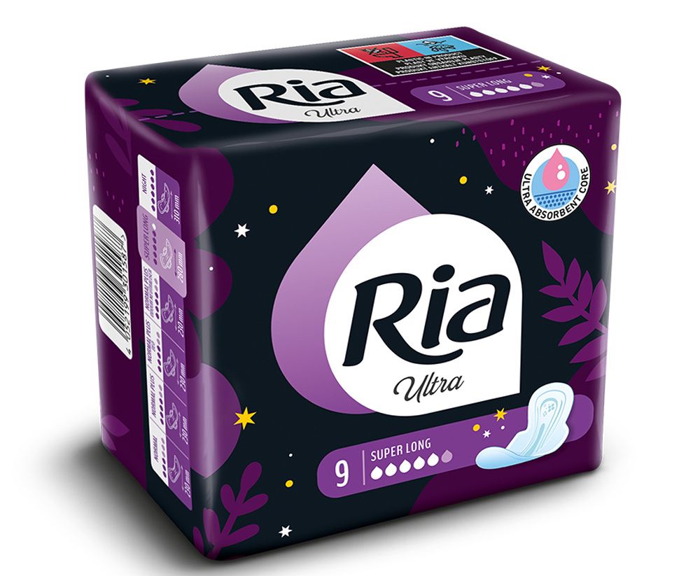 Ria Ultra Super Long menstruační vložky 9 ks Ria