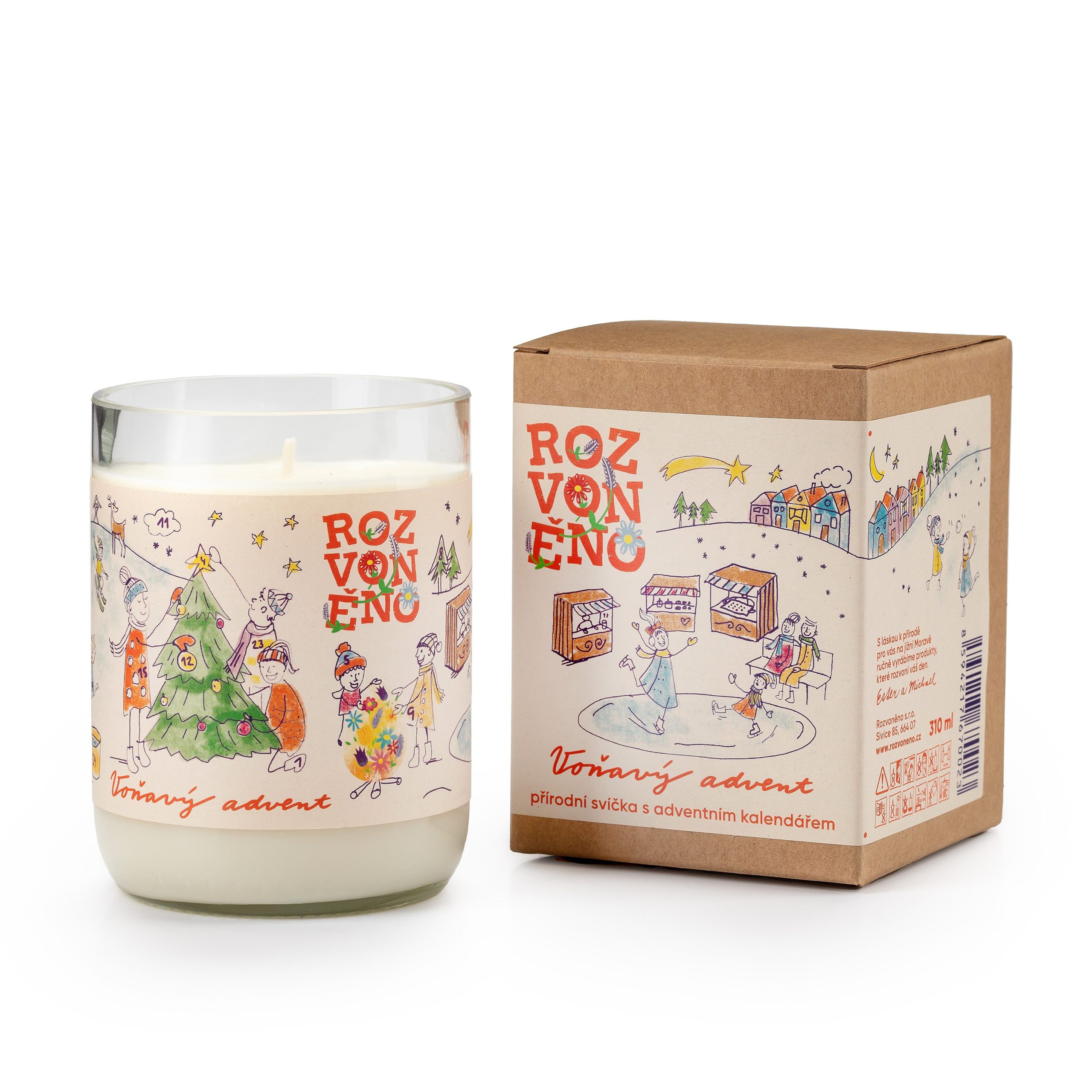 Rozvoněno Vonná svíčka - Voňavý advent (310 ml) Rozvoněno
