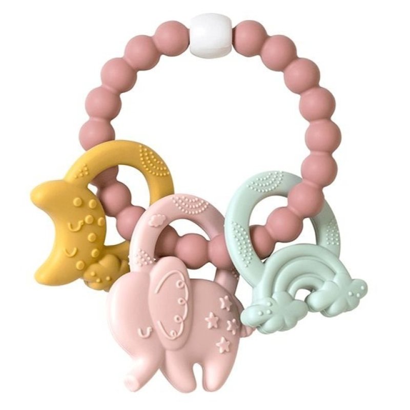 Saro Baby silikonové kousátko Ele-Fun Pink Saro Baby