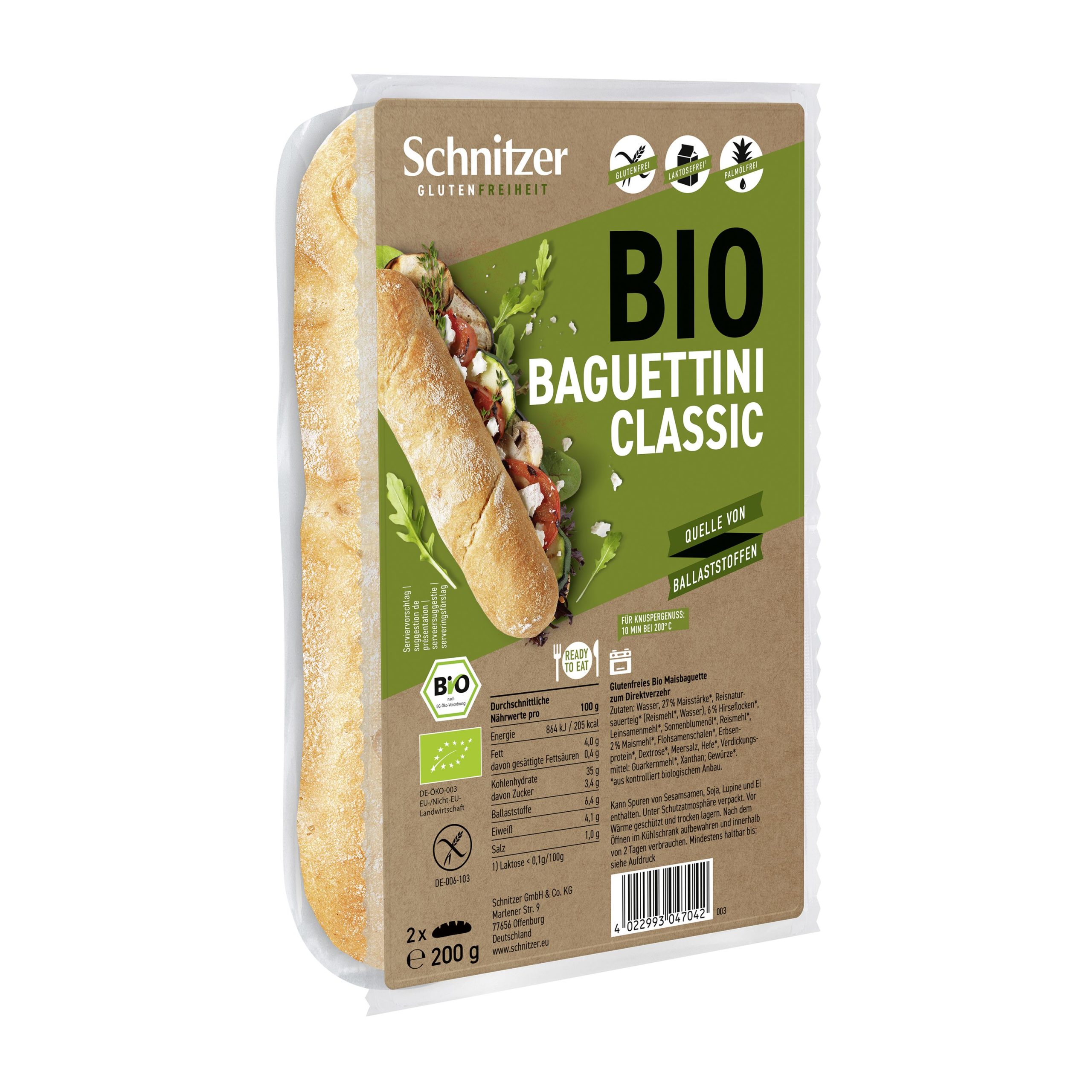 Schnitzer Bagetky klasik bezlepkové BIO 200 g Schnitzer