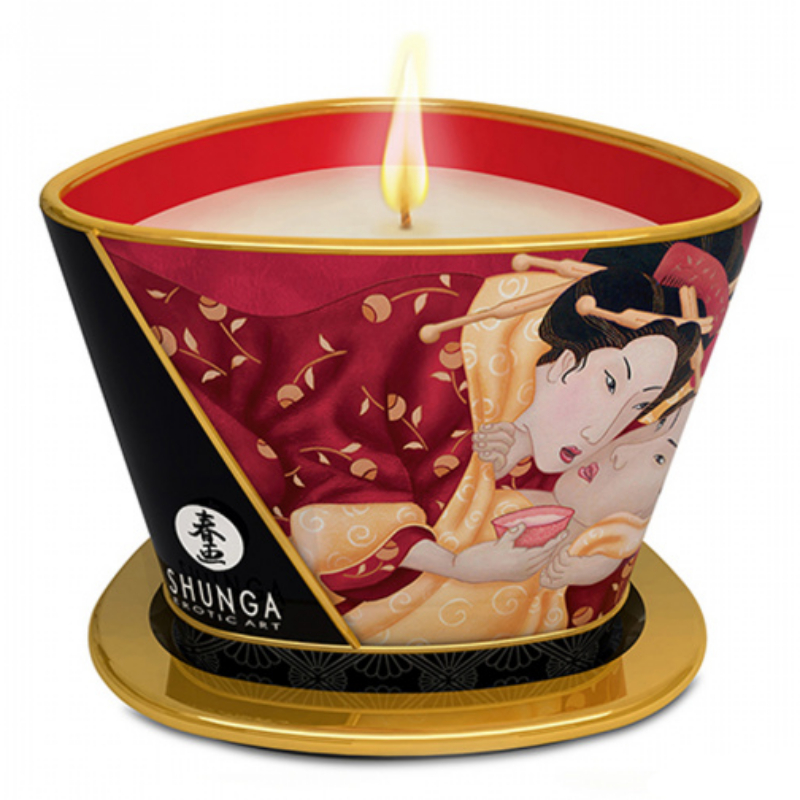 Shunga Libido stimulující masážní svíčka Sparkling Strawberry Shunga