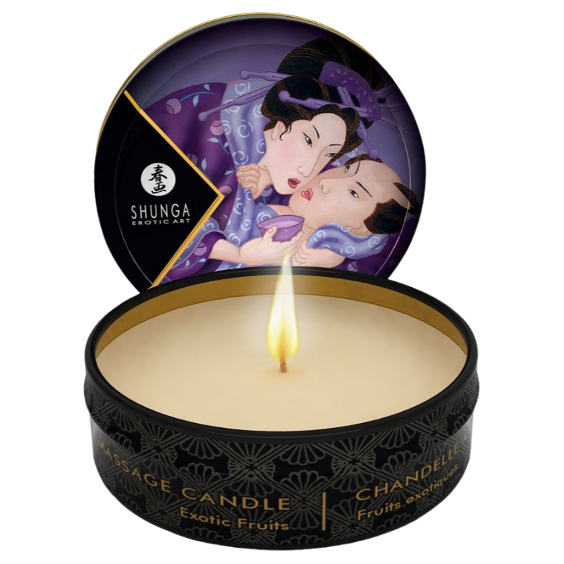 Shunga Masášní svíčka Mini Caress - exotické ovoce Shunga