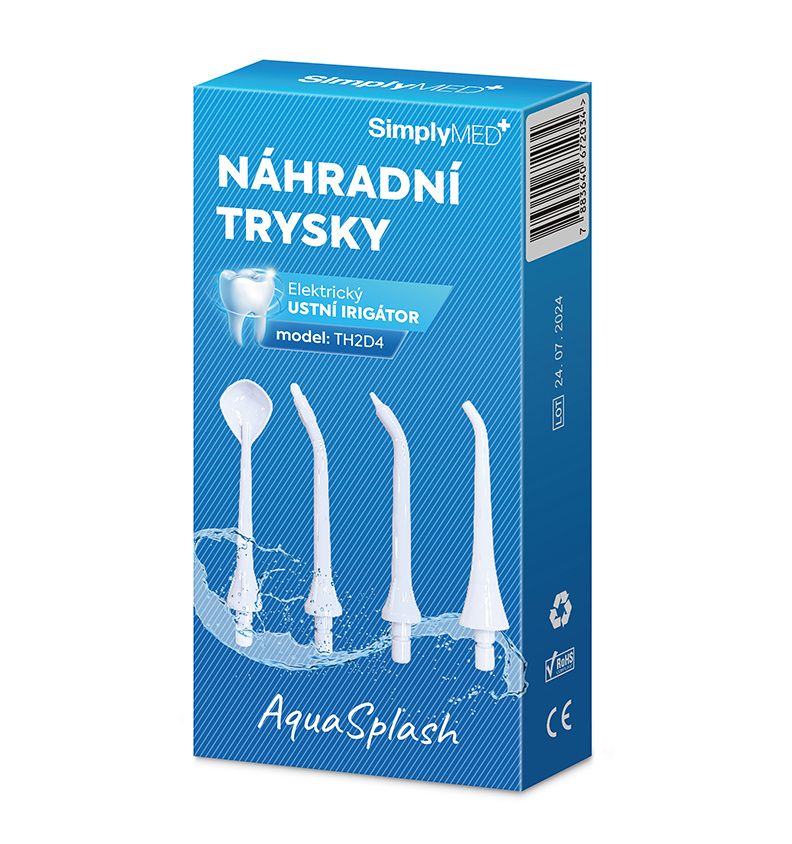 SimplyMed Náhradní trysky pro zubní sprchu TH2D4 3 ks SimplyMed