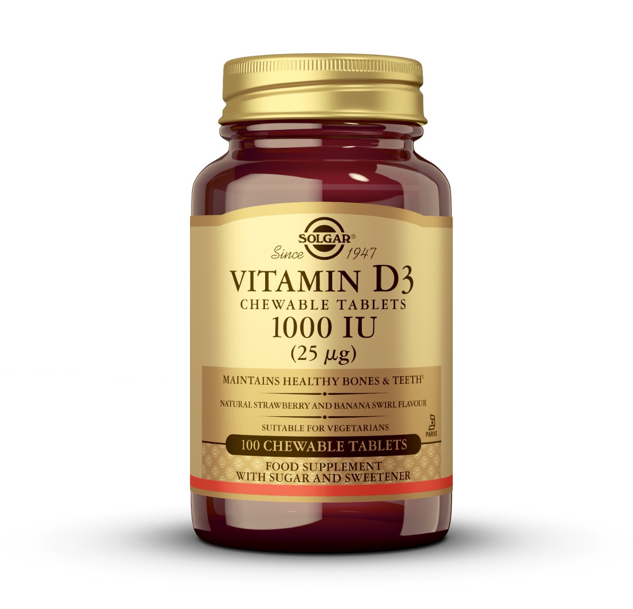 Solgar Vitamín D3 1000 IU 100 žvýkacích tablet Solgar