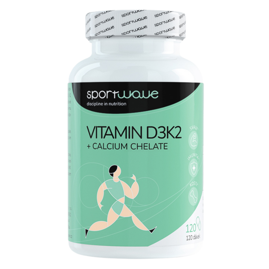 Sport Wave Vitamin D3K2 + Calcium chelate - 120 kapslí Sport Wave