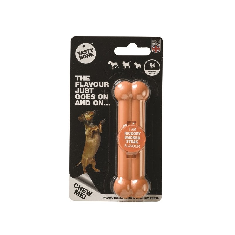 Tasty Bone Kostička nylonová pro extra malé psy - Uzený steak Hickory Tasty Bone
