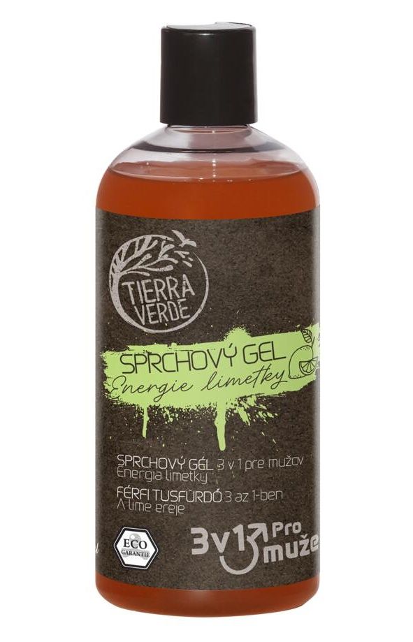 Tierra Verde Sprchový gel pro muže 3v1 BIO Energie limetky 500 ml Tierra Verde