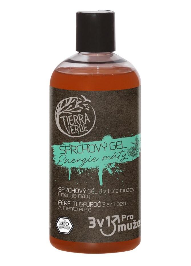 Tierra Verde Sprchový gel pro muže 3v1 BIO Energie máty 500 ml Tierra Verde