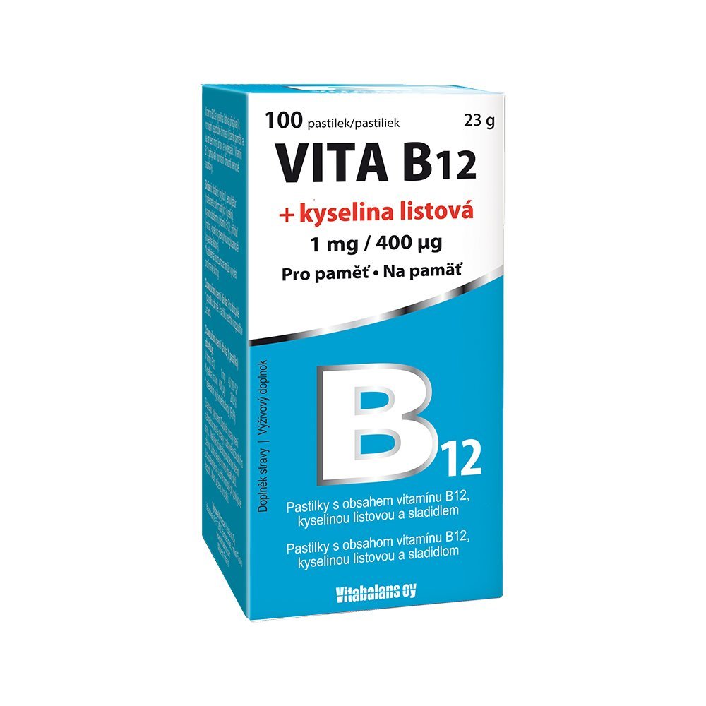 Vitabalans Vita B12 + kyselina listová 1 mg/400 µg 100 tablet Vitabalans