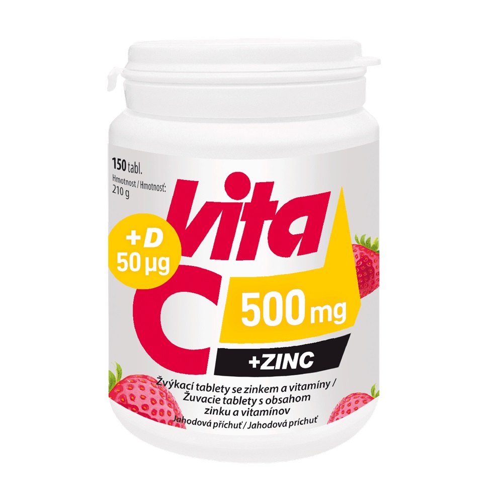 Vitabalans Vita-C 500 mg + Zinc + D3 150 žvýkacích tablet Vitabalans