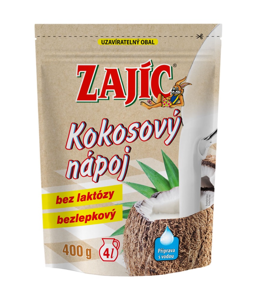 Zajíc Kokosový nápoj sáček 400 g doypack Zajíc