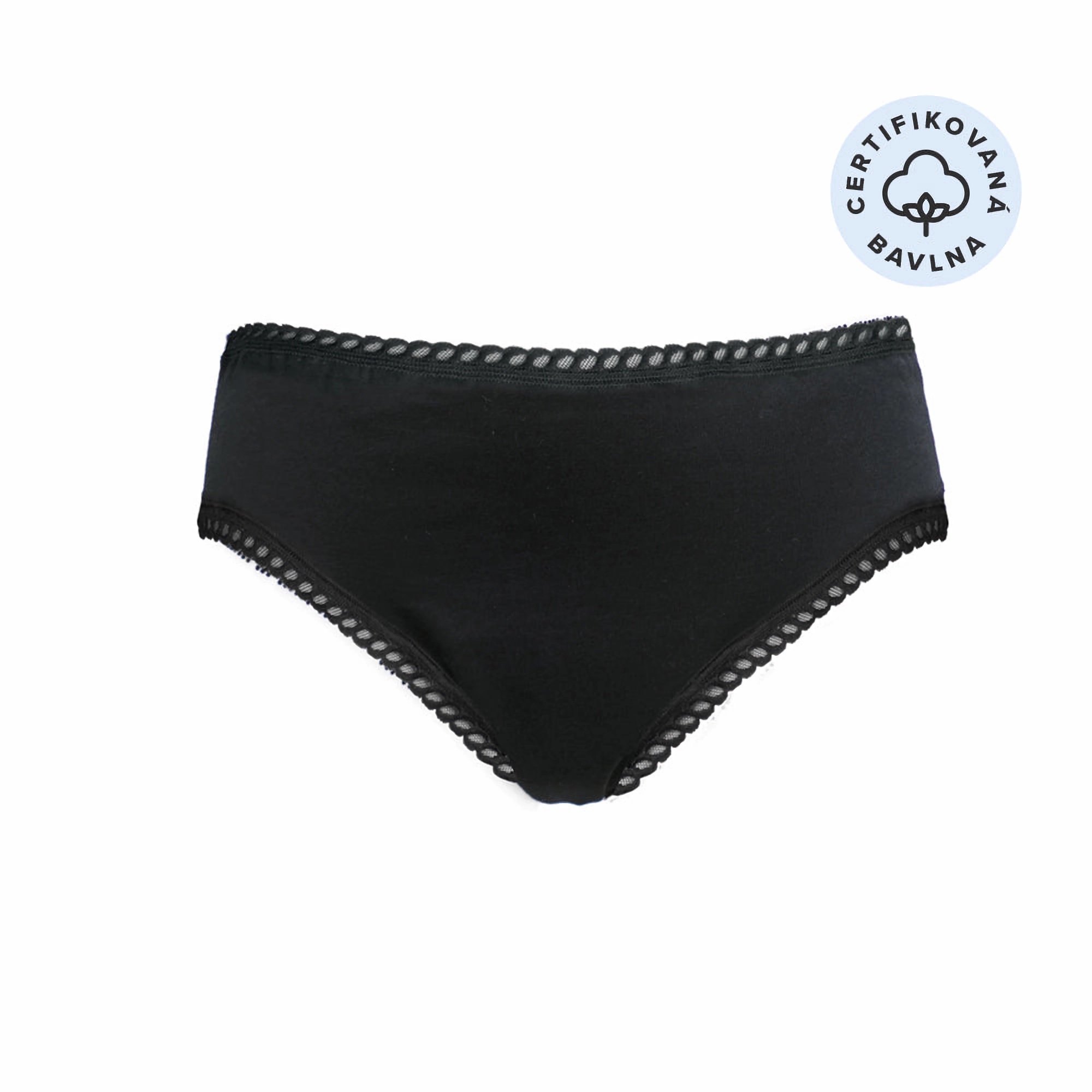 ecodis Menstruační kalhotky Panty na střední menstruaci - černé Ecodis