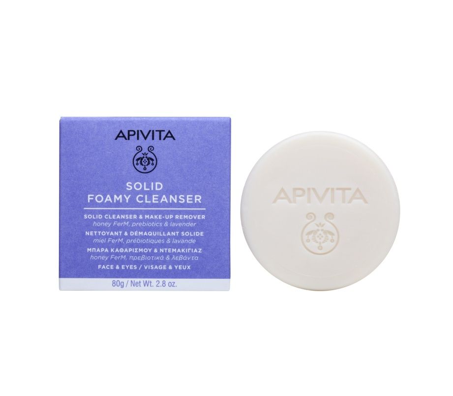APIVITA Solid Foamy Cleanser mýdlo na pleť 80 g APIVITA