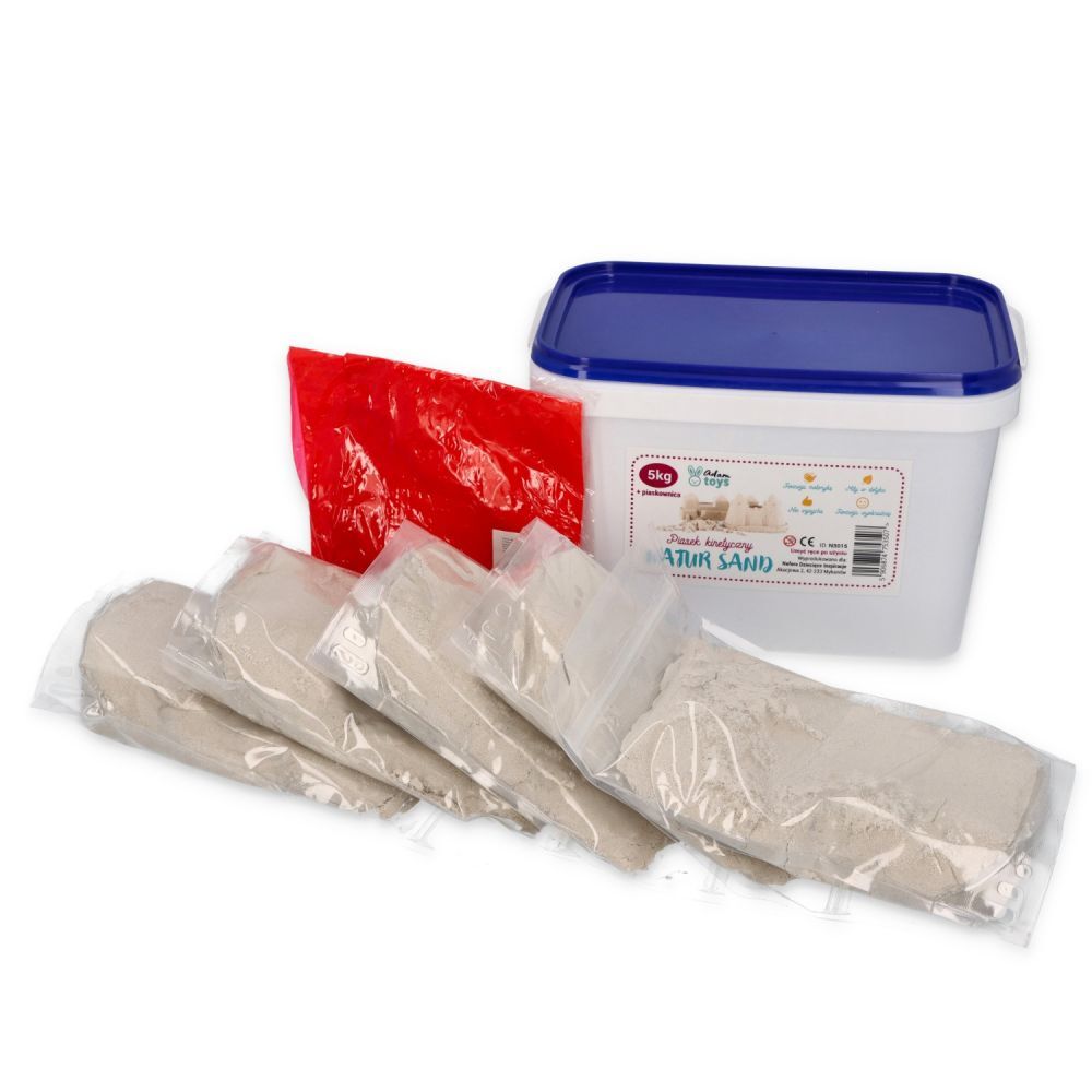 Adam Toys Kinetický písek přírodní - 5kg  + nafukovací pískoviště Adam Toys