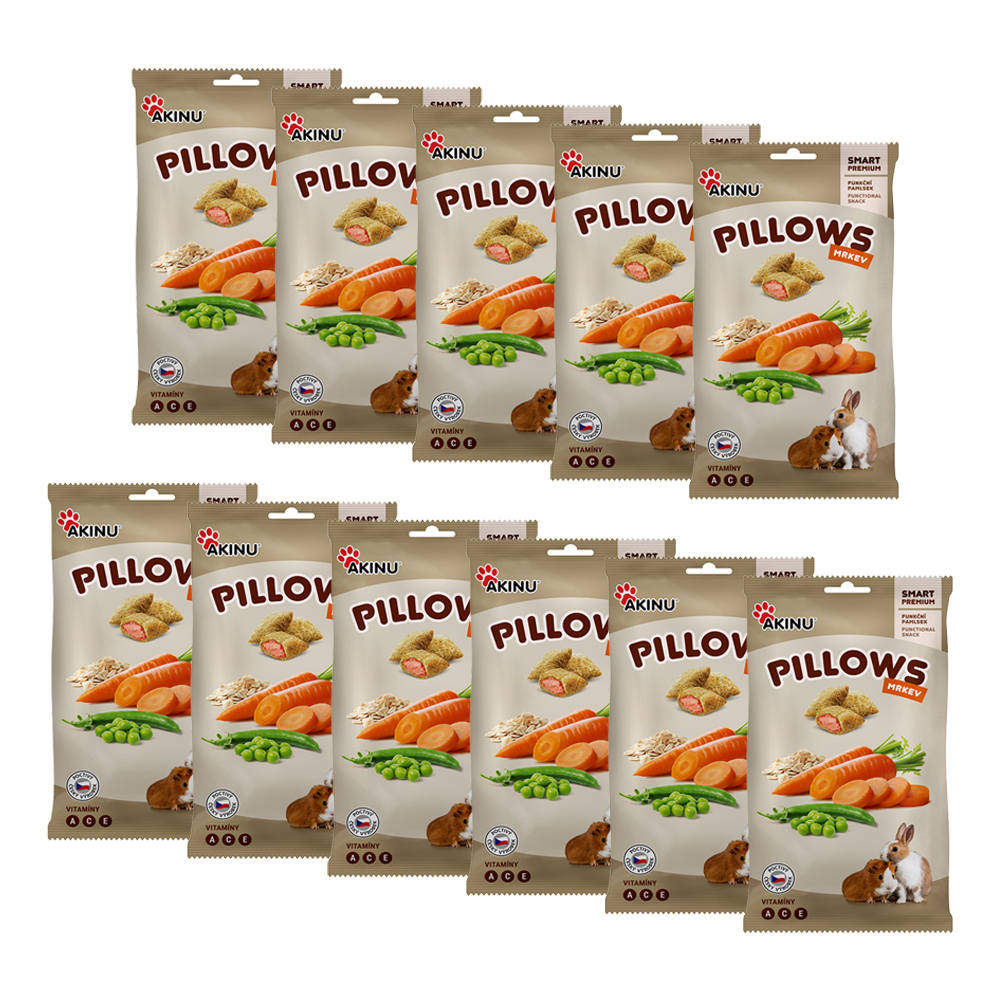 Akinu PILLOWS Polštářky s mrkví pamlsek pro hlodavce 11 x 40 g Akinu